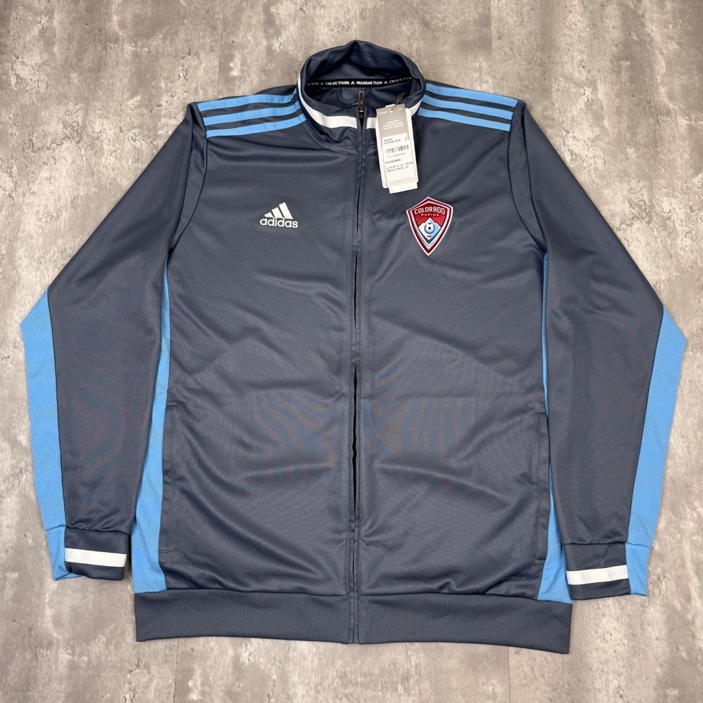 adidas Colorado Rapids‎ MLS Soccer Track Jacket Mens XL Gray Team Issued NWT